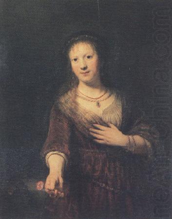 Portrait of Saskia as Flora (mk33), REMBRANDT Harmenszoon van Rijn